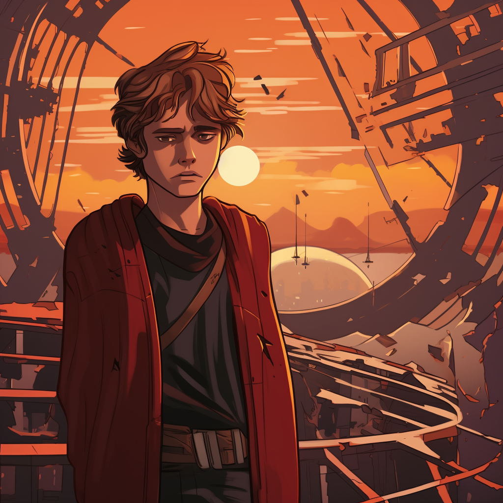 Sad Anakin Skywalker at Golden Gate Bridge Ship Crash