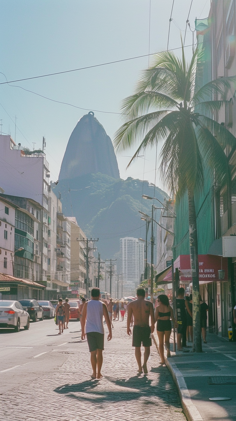 Brazilian people living their routine in colorful Rio de Janeiro