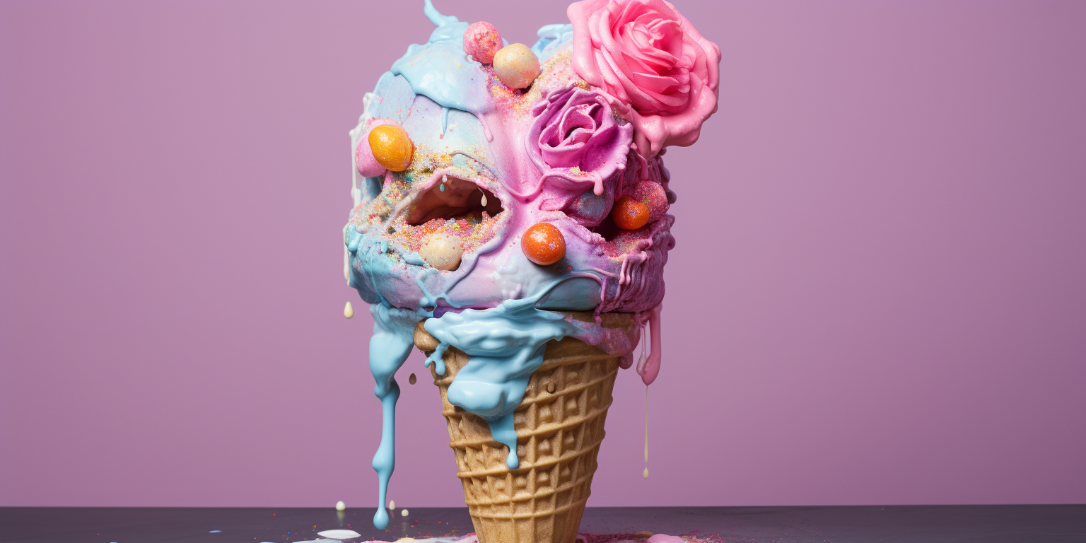 Anatomical heart in ice cream cone