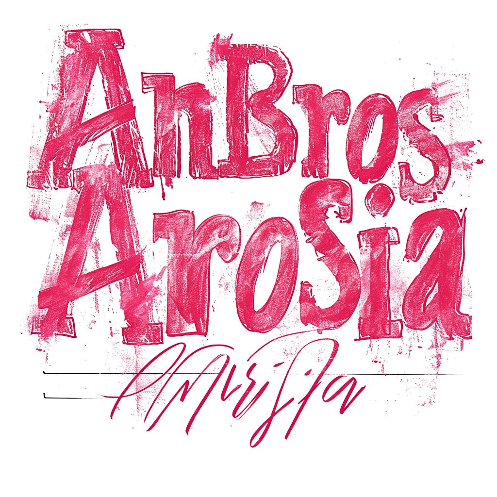 AnBroSia modern font pink on white background