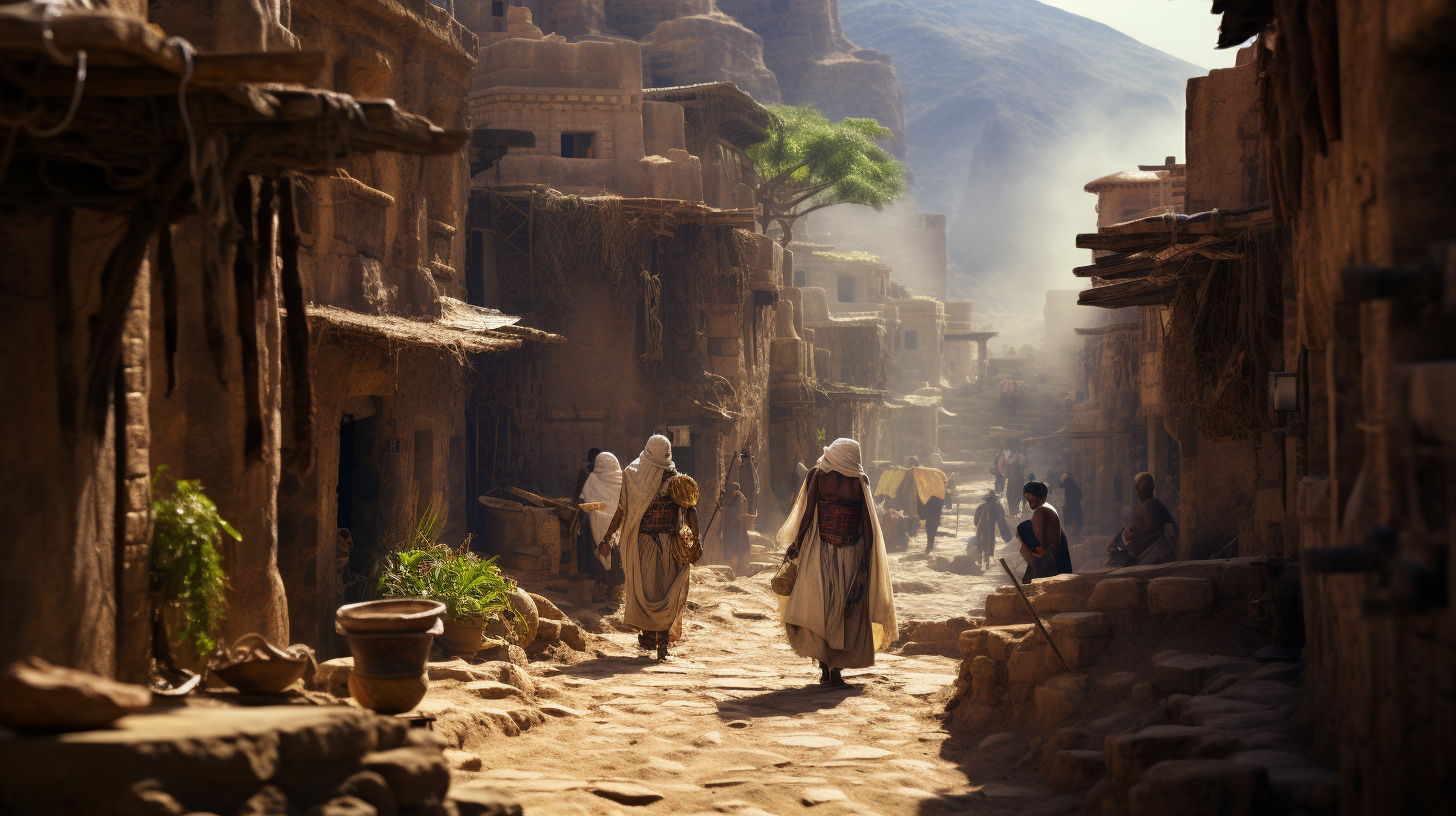 Ancient Arab Tribe in Yemen Walking People