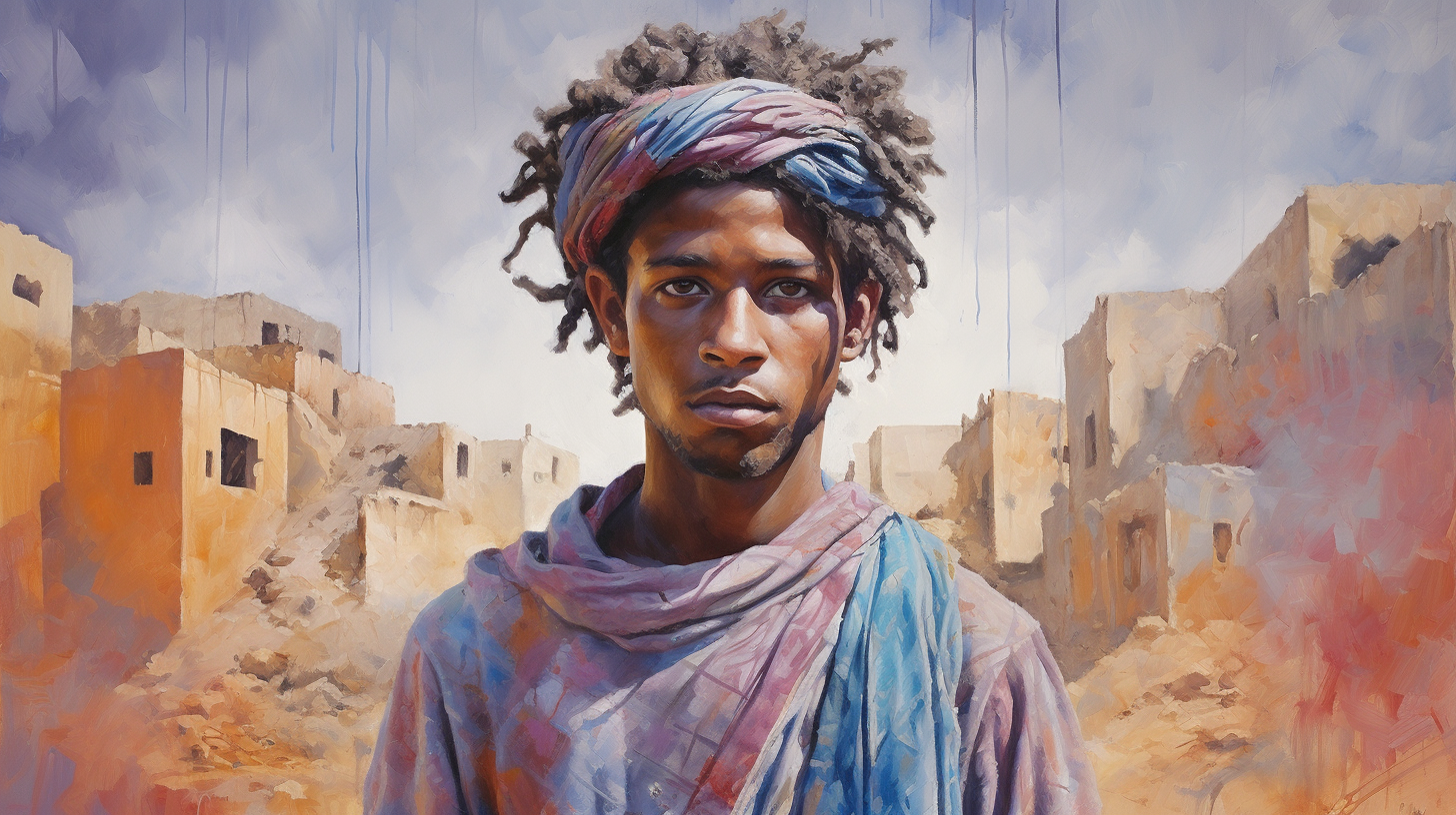 Painting of young Israelite man in Babylon