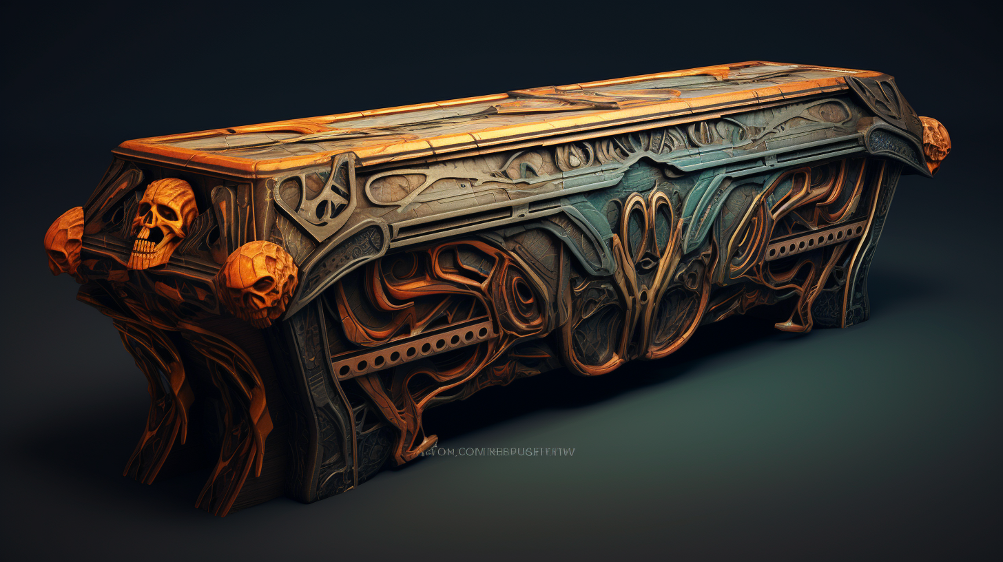 Intricately carved ancient coffin revealing mysteries