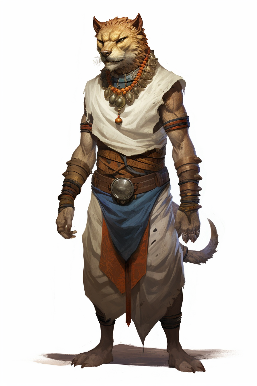 Ancient Egyptian Gnoll Full Body Perspective