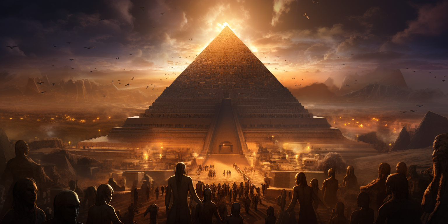 Ancient Egyptian pyramid harnessing solar energy