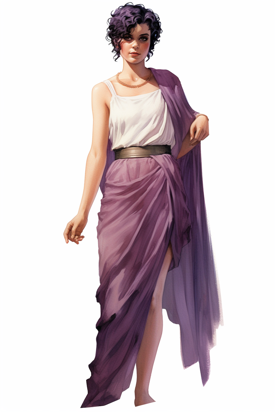 Gallic woman with short purple hair