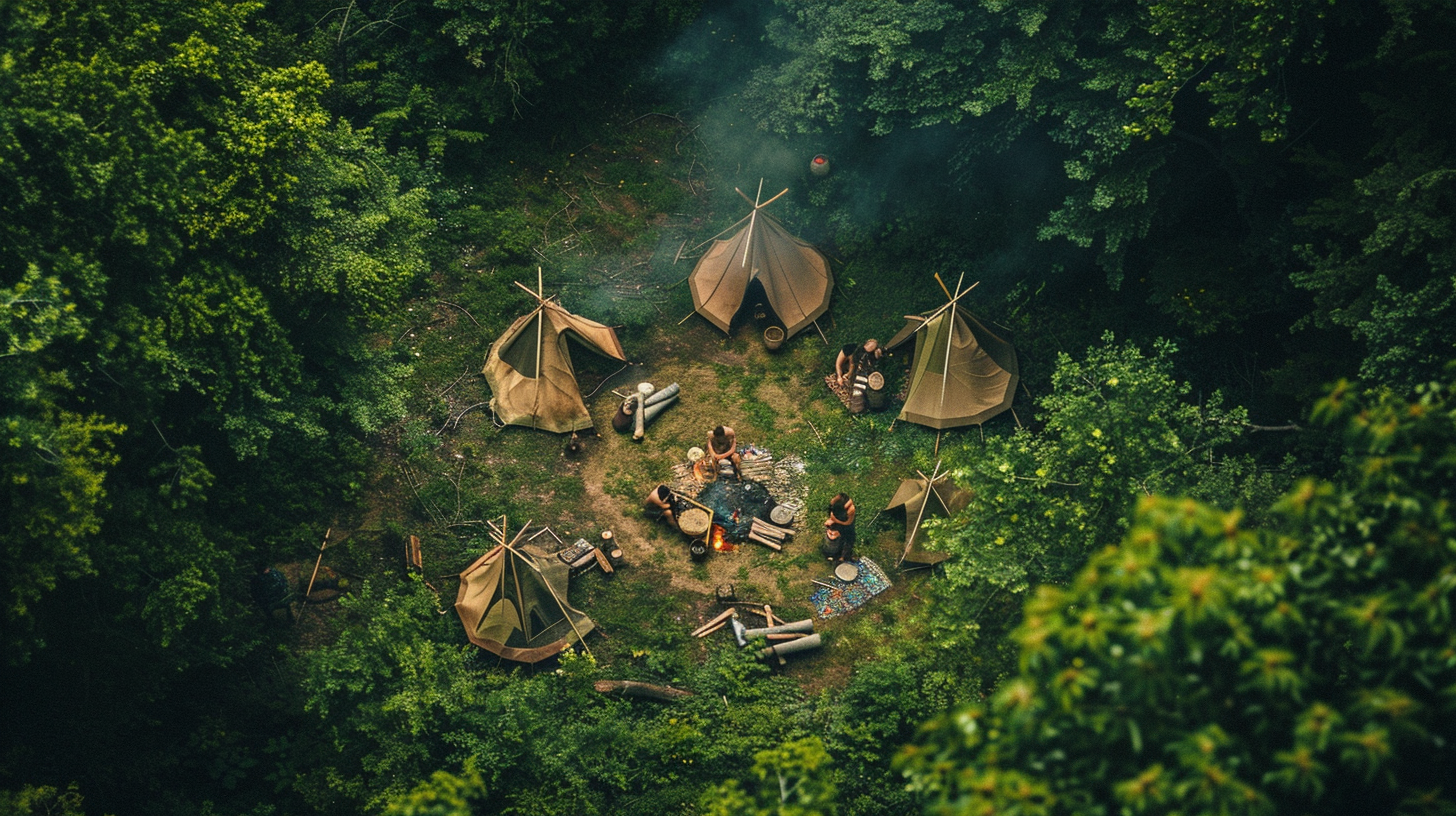 Normadic Tribe Camp in German Woods