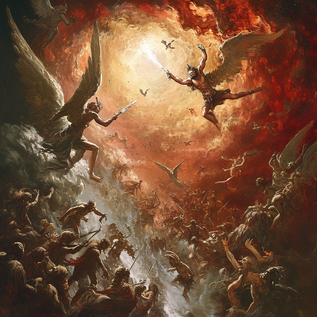 Ancient Gods Battling in Hell