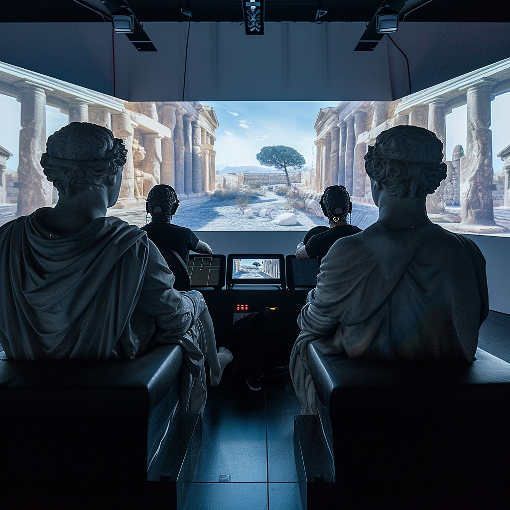 Ancient Gods Statues in Car Simulator