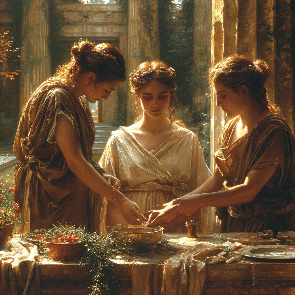 Ancient Greece Servants Woman Care