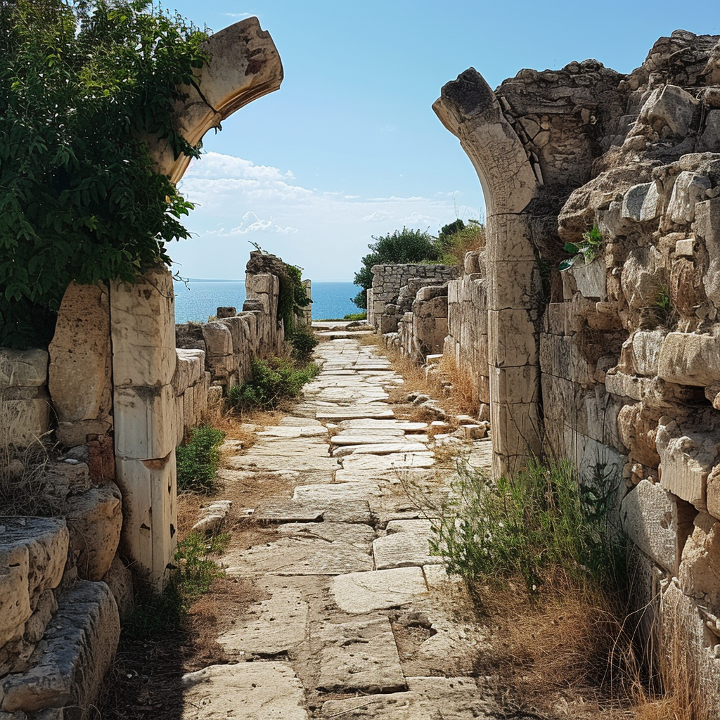 Ancient Greek City Hersonesos near the Black Sea Coast