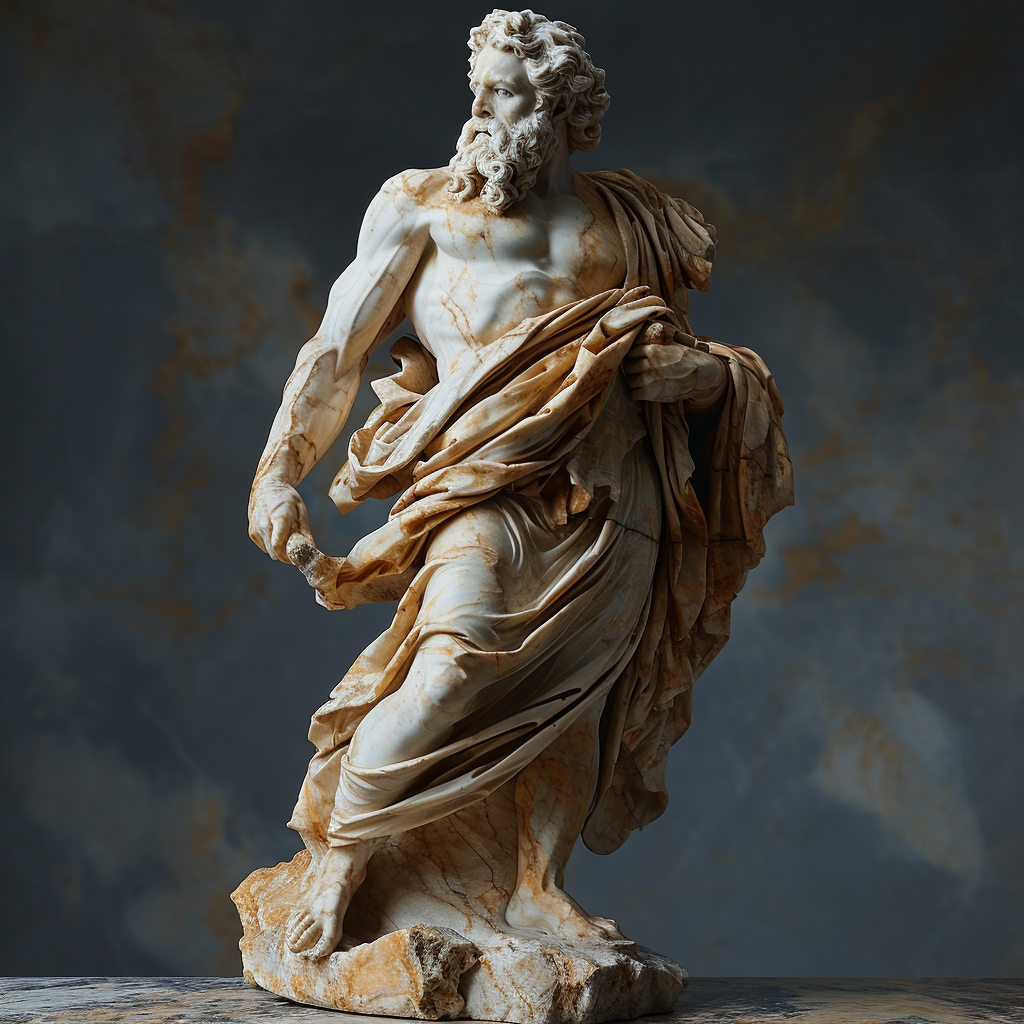 Ancient Greek marble statue of Zeus