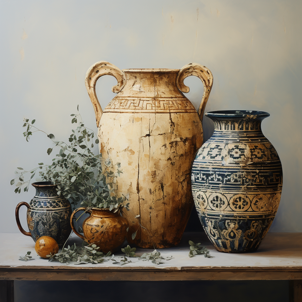 Ancient Greek Pot Art on Canvas