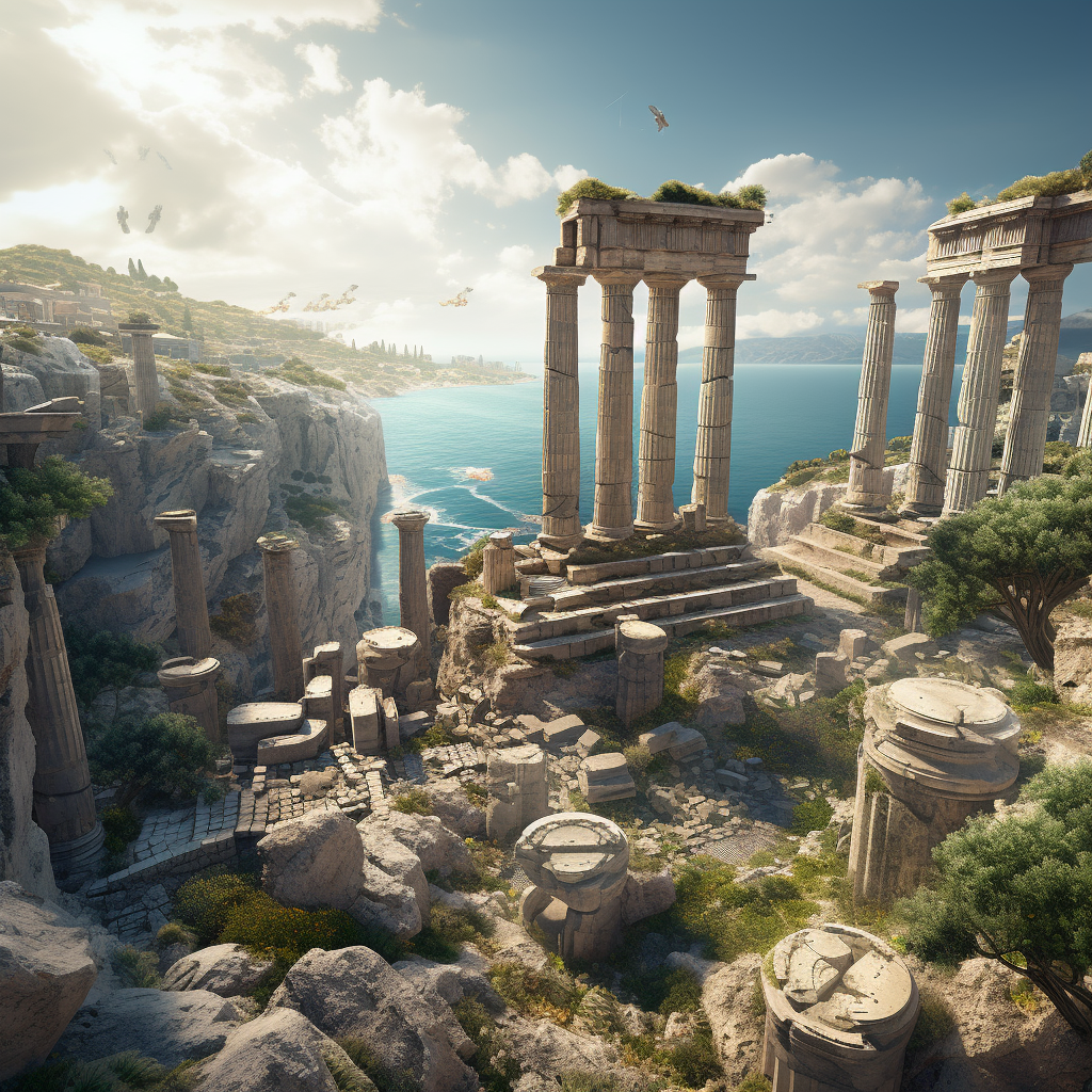 Beautiful Ancient Greek Pillar Ruins