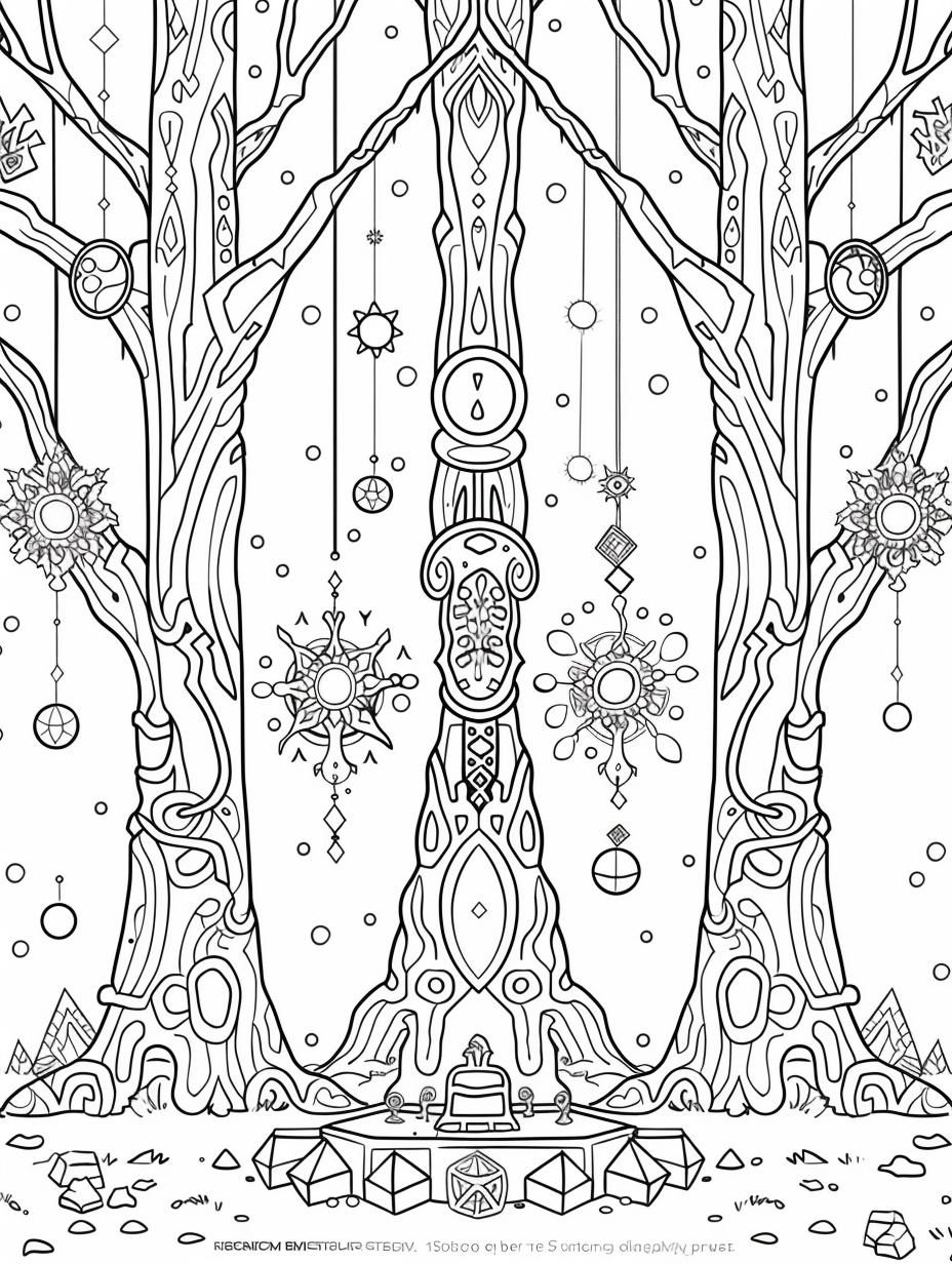 Ancient Grove Altar Coloring Page