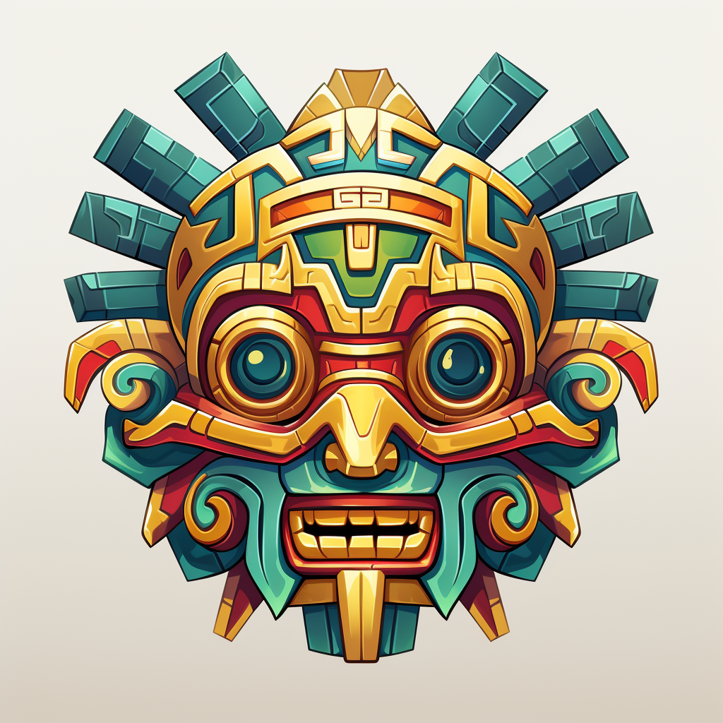 Ancient Mayan Ceremonial Mask Icon