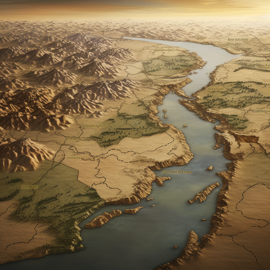 Map of Ancient Mesopotamia with Rivers