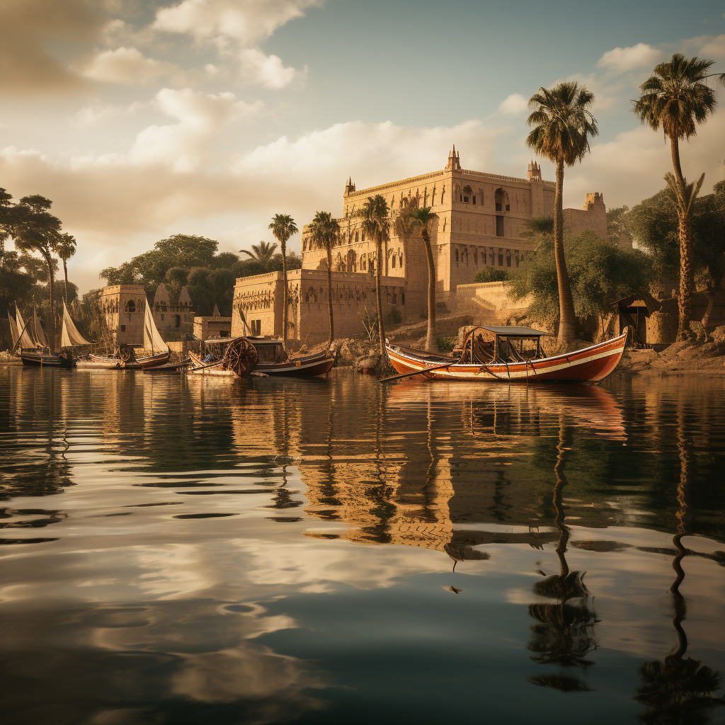 Serene waters of the majestic ancient Nile