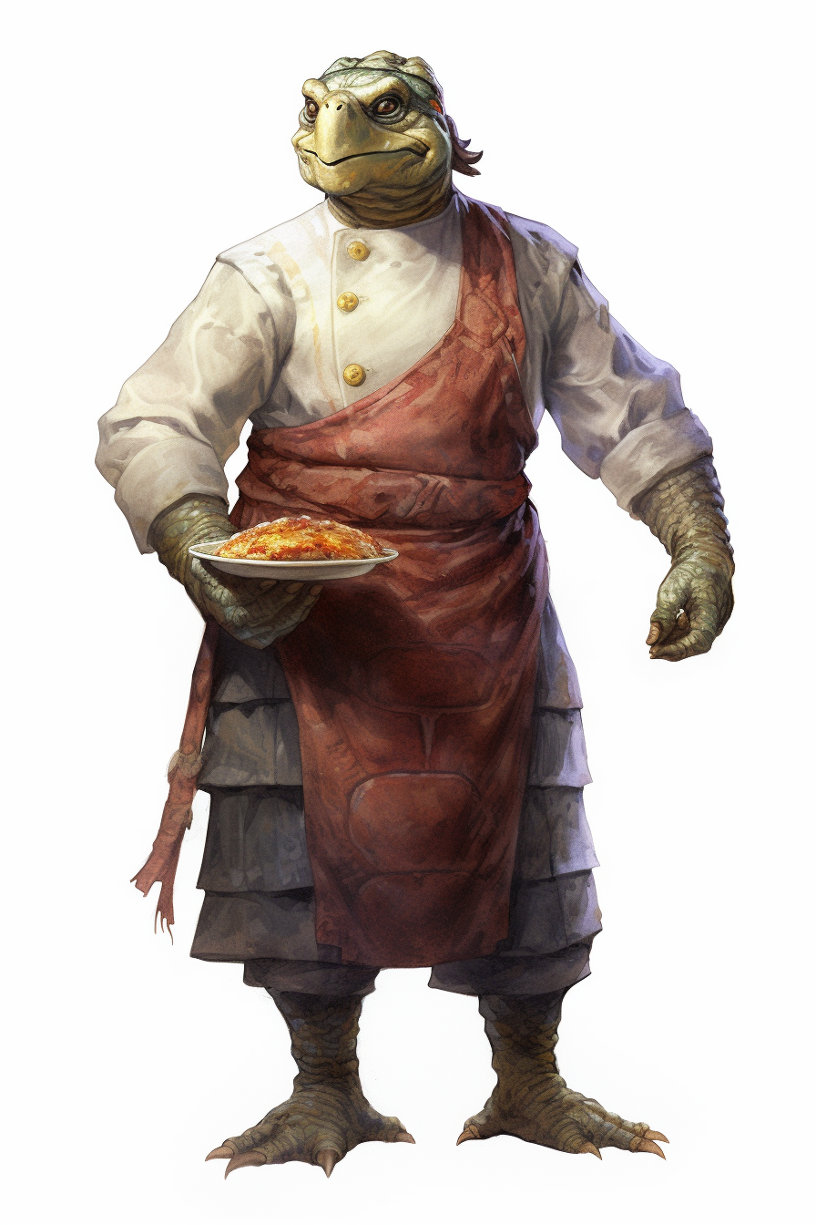 Ancient Roman Tortle Chef on White Background