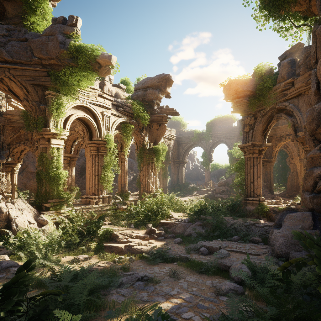 Beautiful virtual ancient ruins environment model