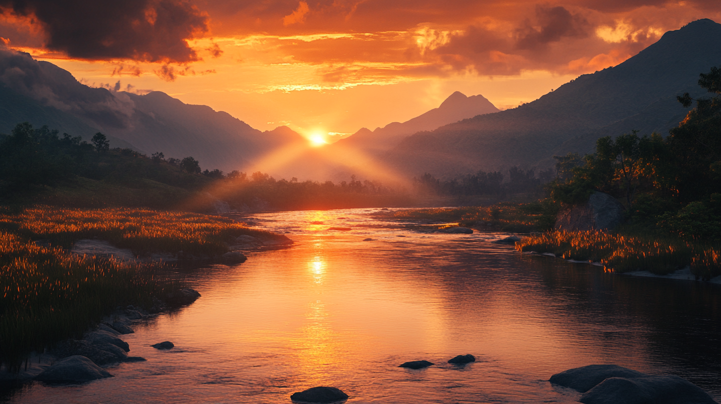 Beautifully colored ancient Saraswati River