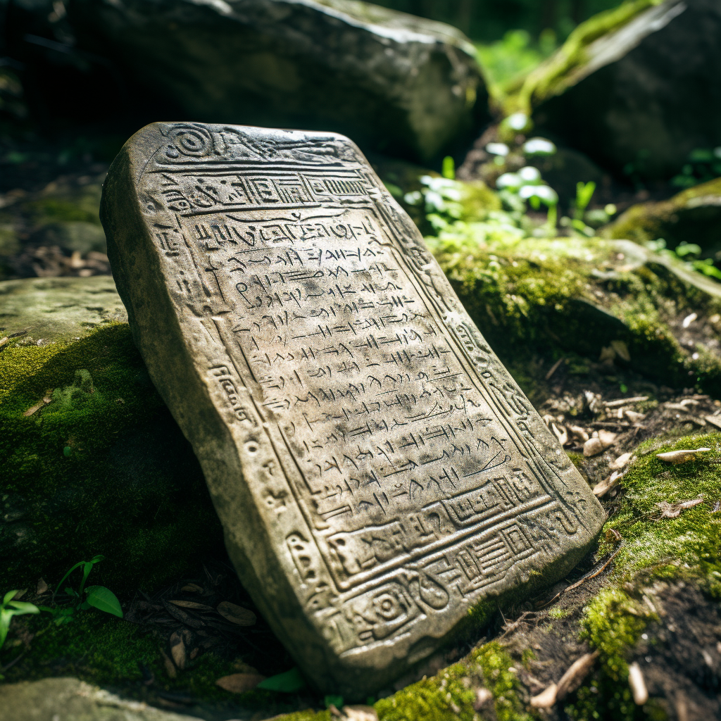 Stone Tablet with Code