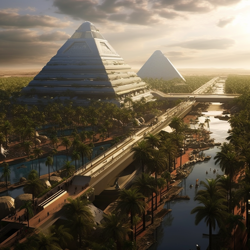 Modernized Ancient Egypt wonders and architecture