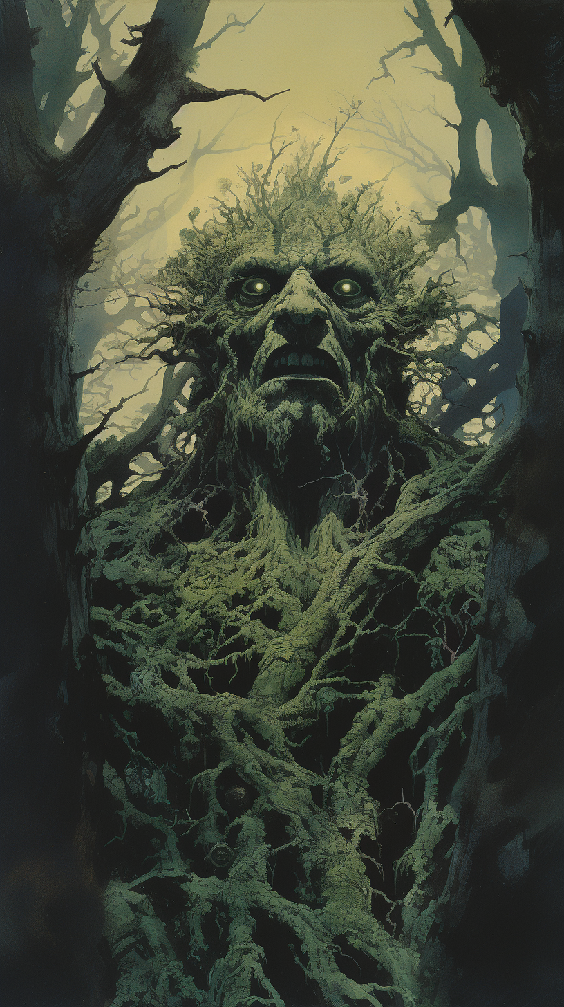 Dark fantasy tree creature artwork