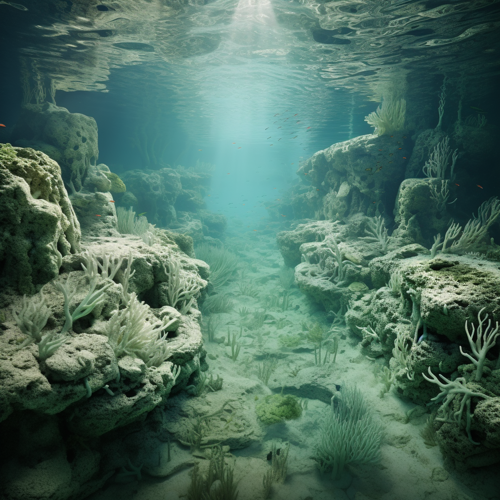 Ancient ocean floor with algae accumulation