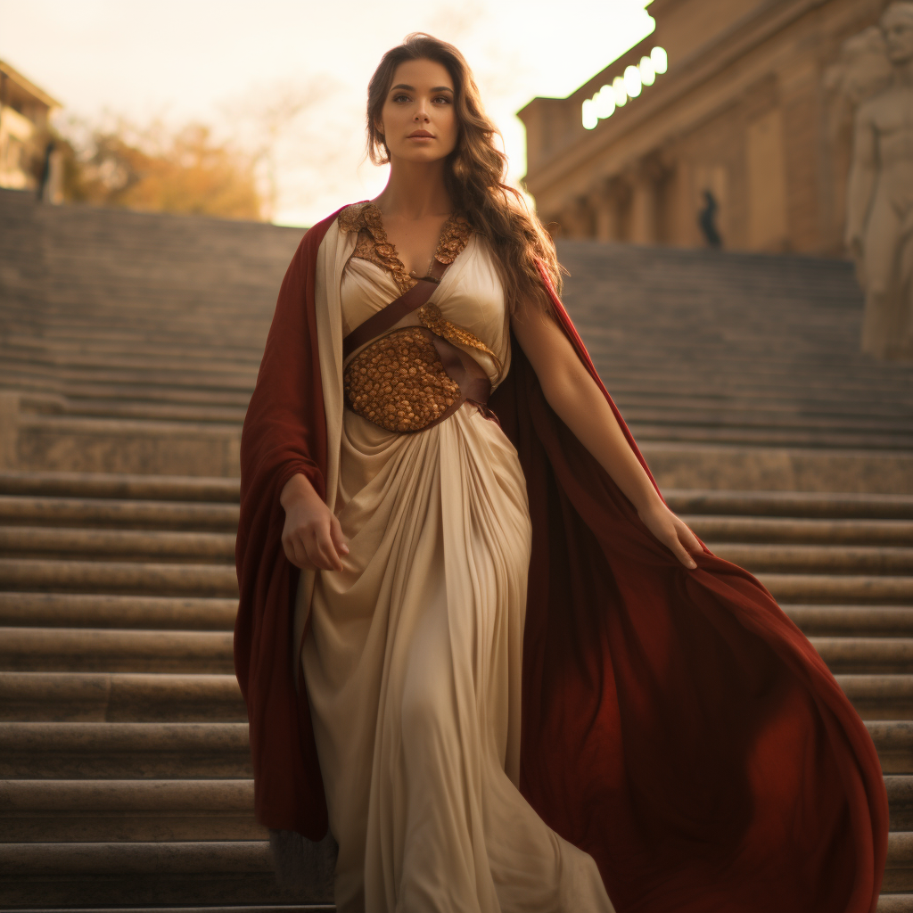 Beautiful woman wearing a toga