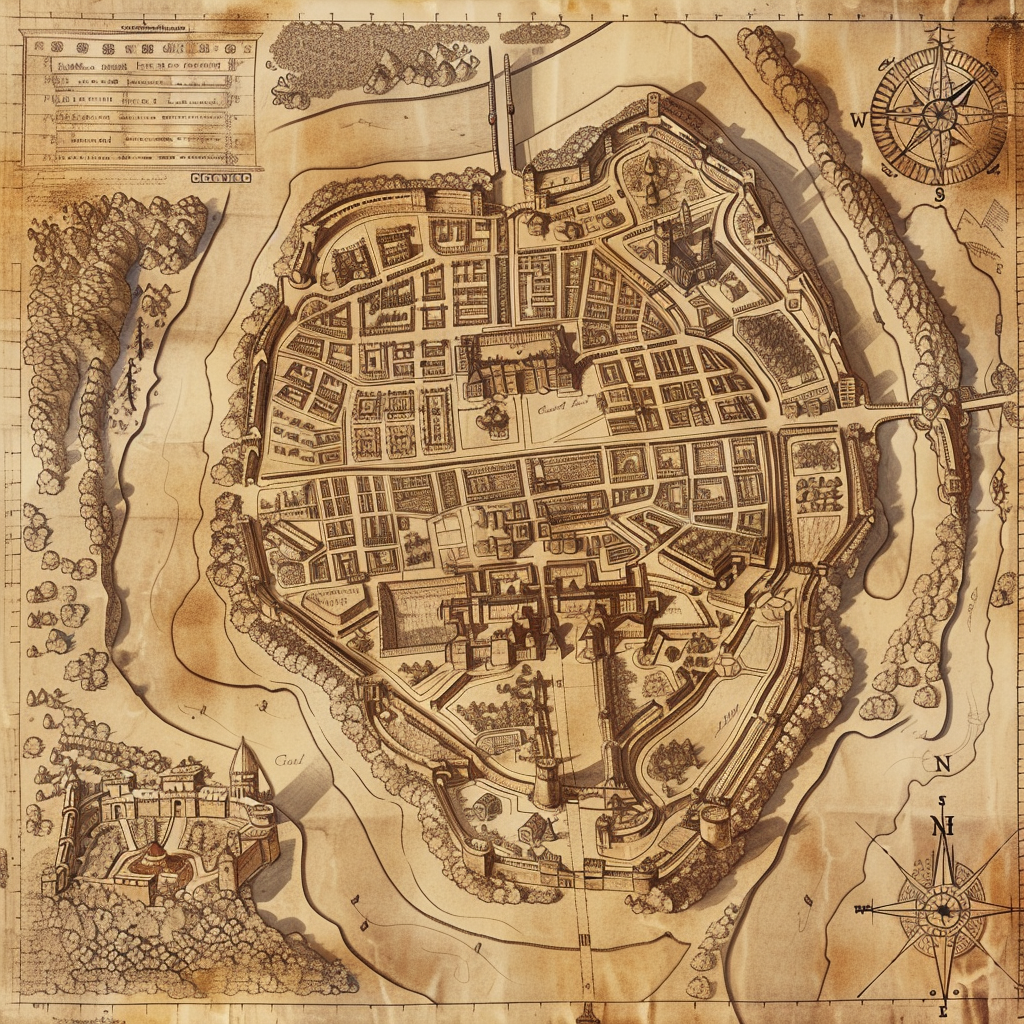 Ancient Stuttgart City Map DND Style