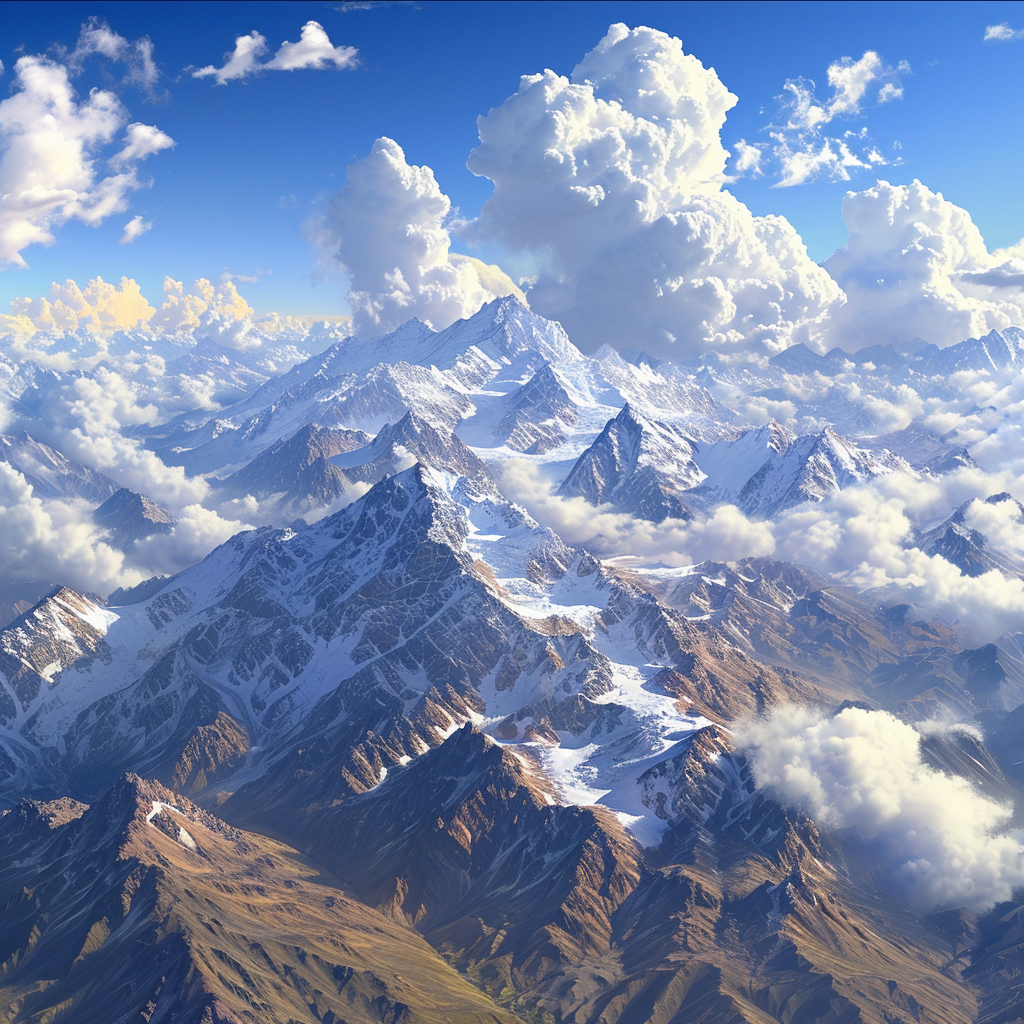 Andes Mountains with Clouds