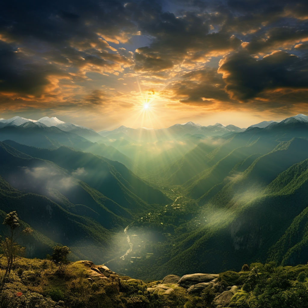 Andes Mountains Dawn Sun Background