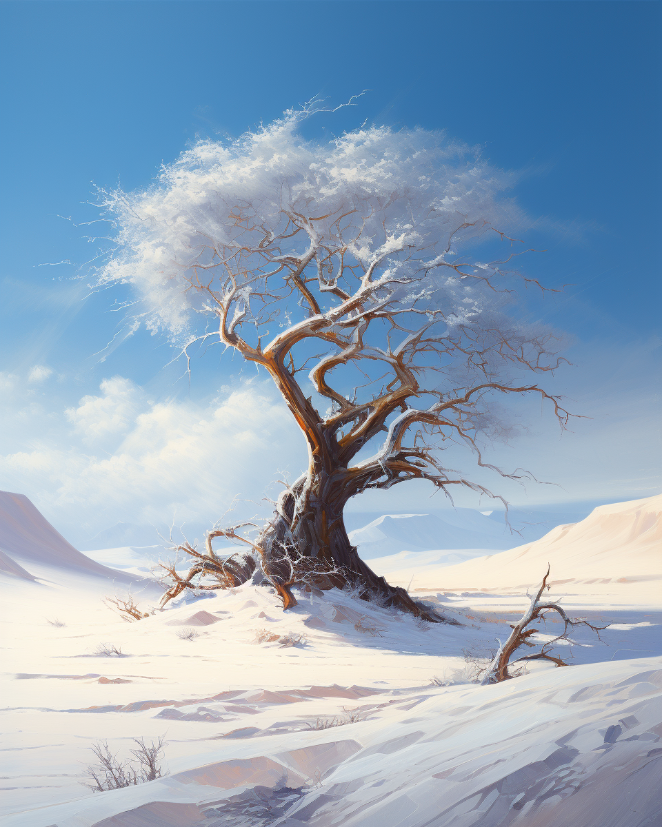 Andreas Rocha's Frozen Snow Tree Illustration