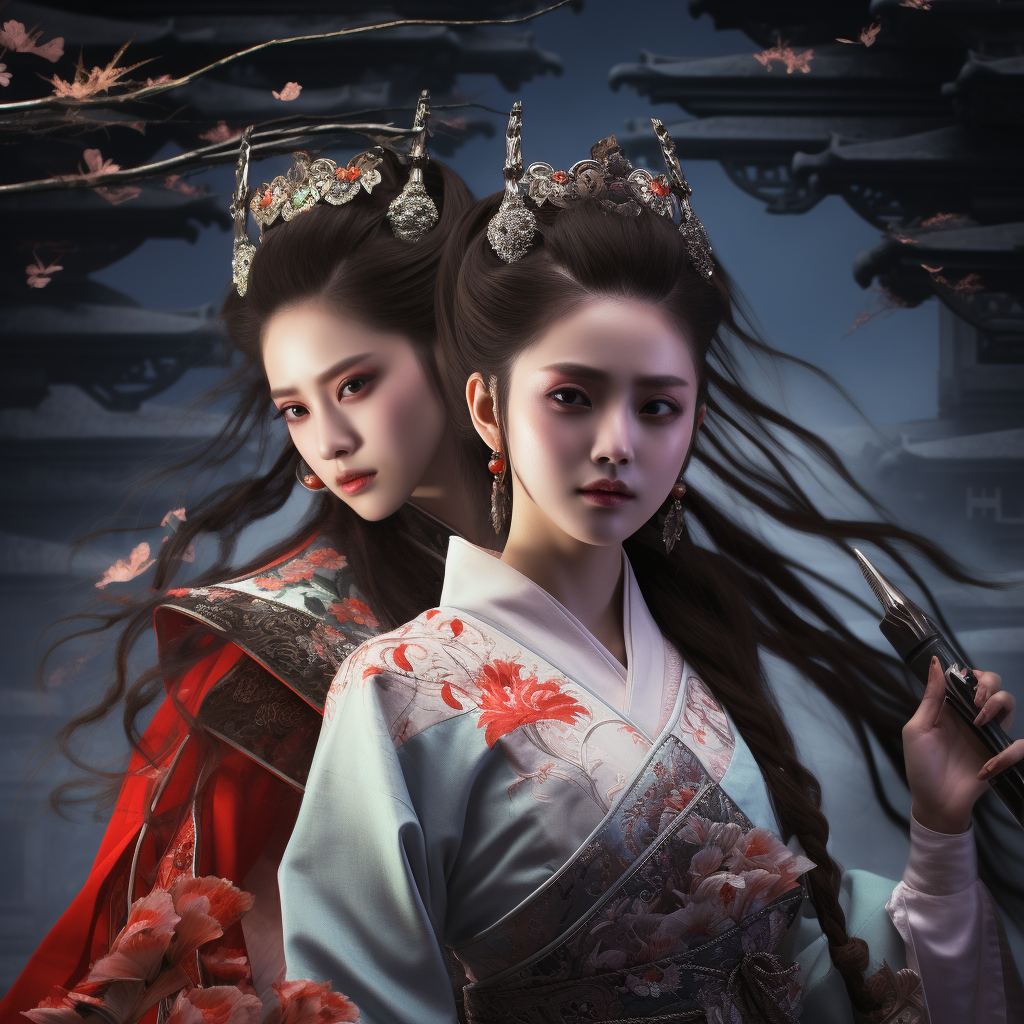 Thrilling androgyn wuxia artwork