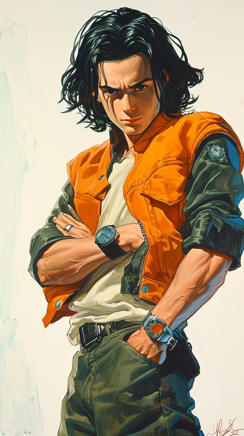 Android 17 with black hair