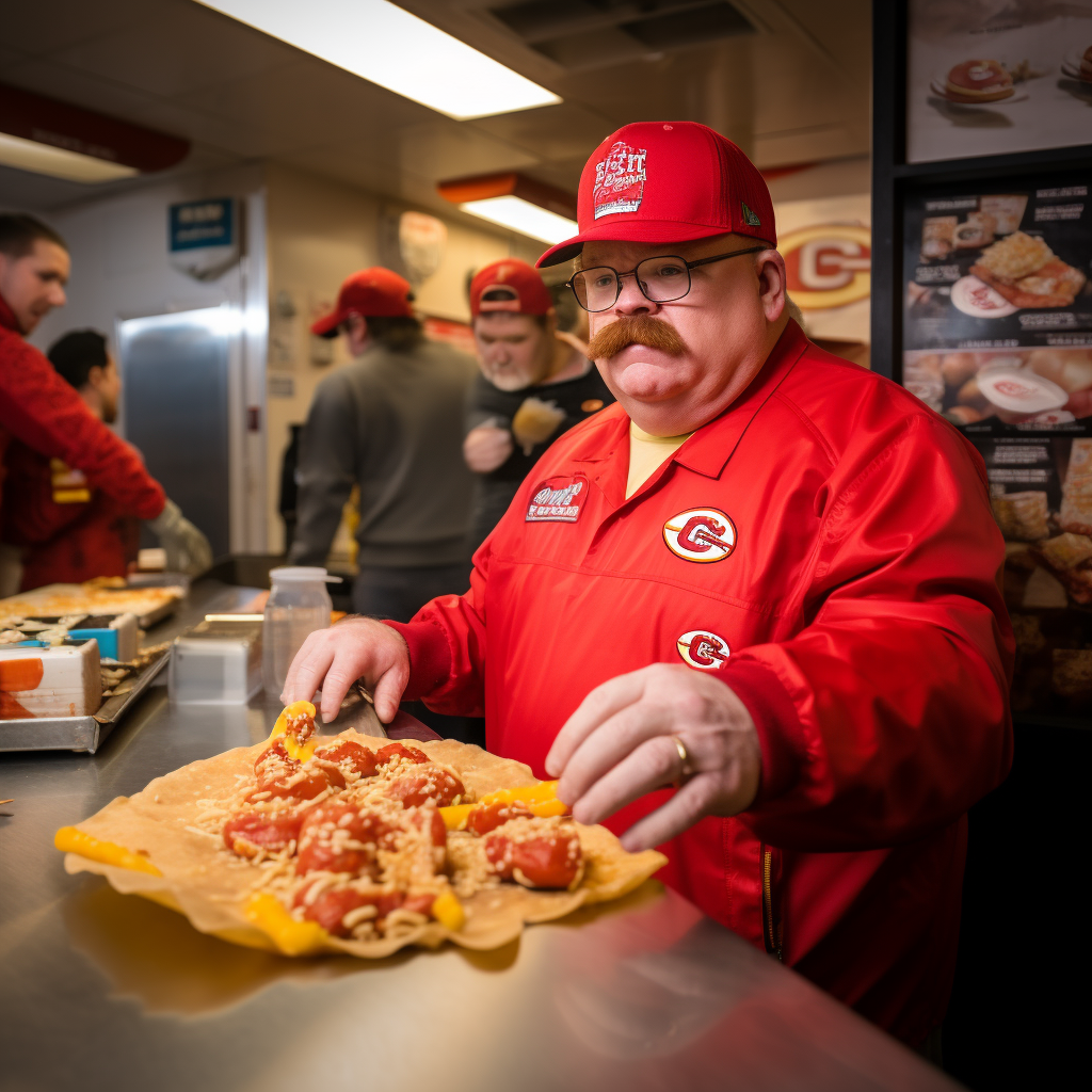 Andy Reid with peanut after winning Super Bowl