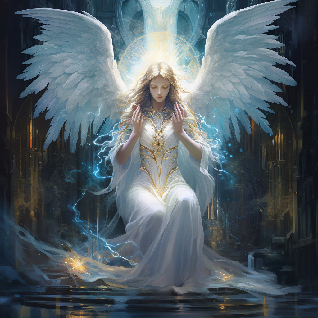 Angel carrying prayer to higher realms