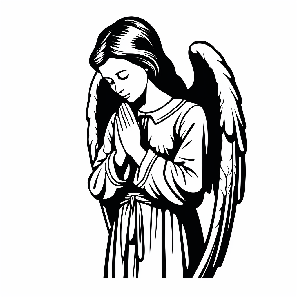 Angel praying side view vector art