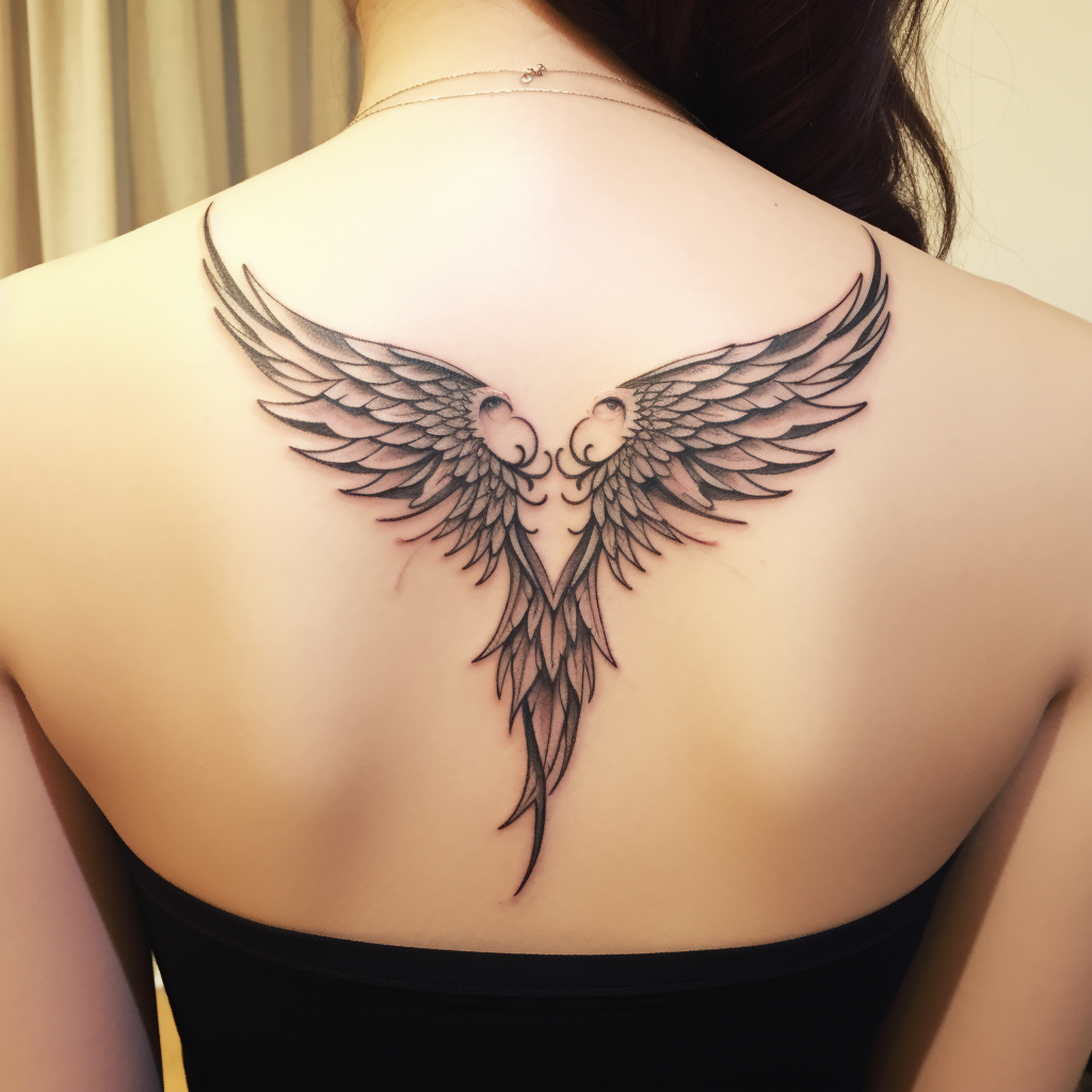 Beautiful angel wings tattoo design