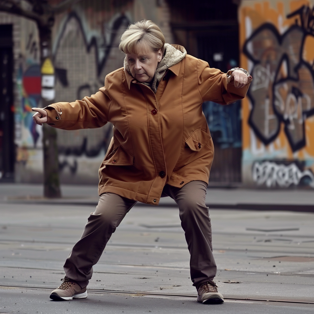 Angela Merkel dancing hip hop