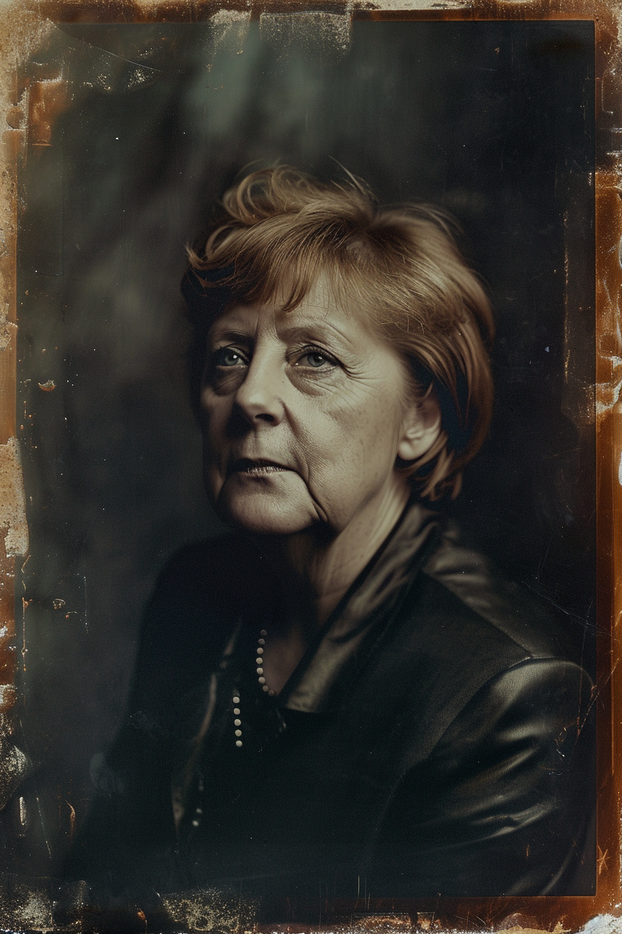 Angela Merkel portrait by David Lynch