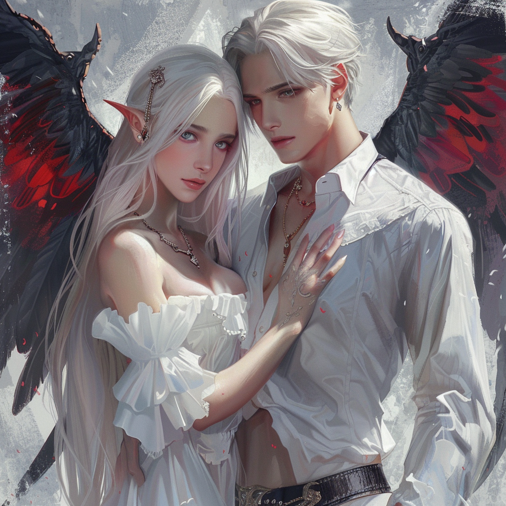 Angelic Couple Art Illustration