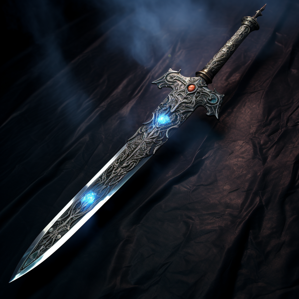 Angelic warrior wielding fallen comet sword