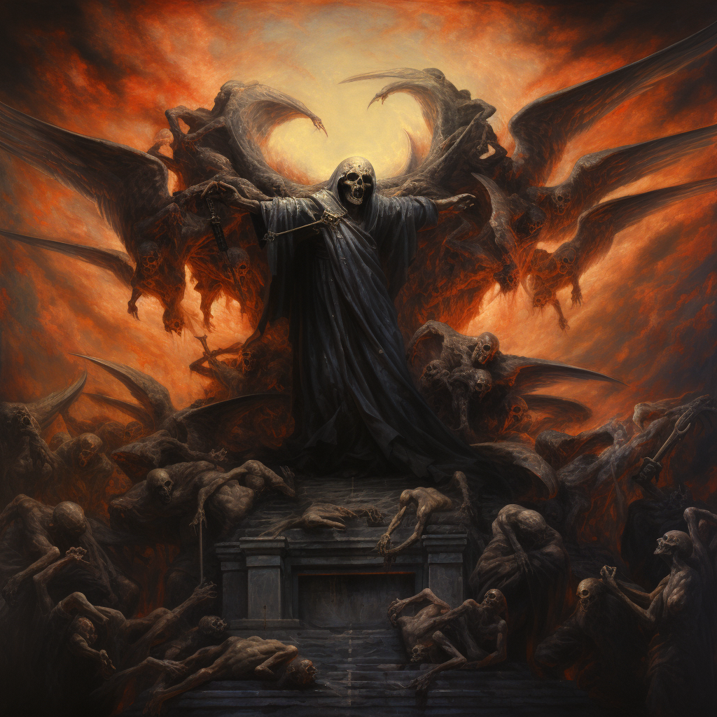 Screaming souls tormented by the Angel of Death