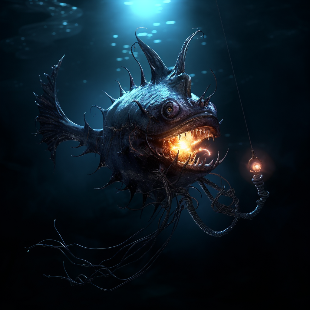 Fascinating Angler Fish in Deep Sea