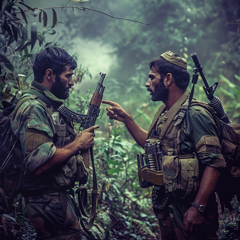 Soldier confrontation in Angolan forest