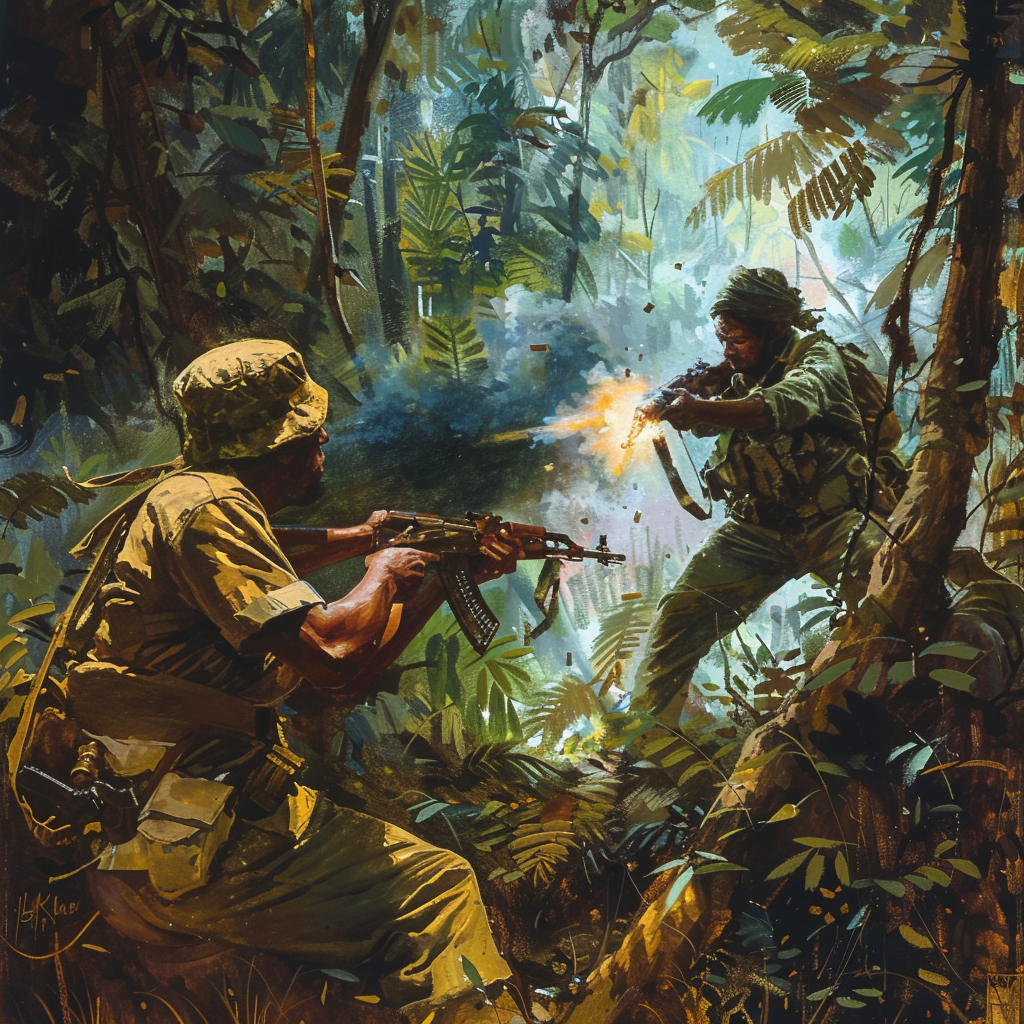 Soldier with AK-47 in Forest