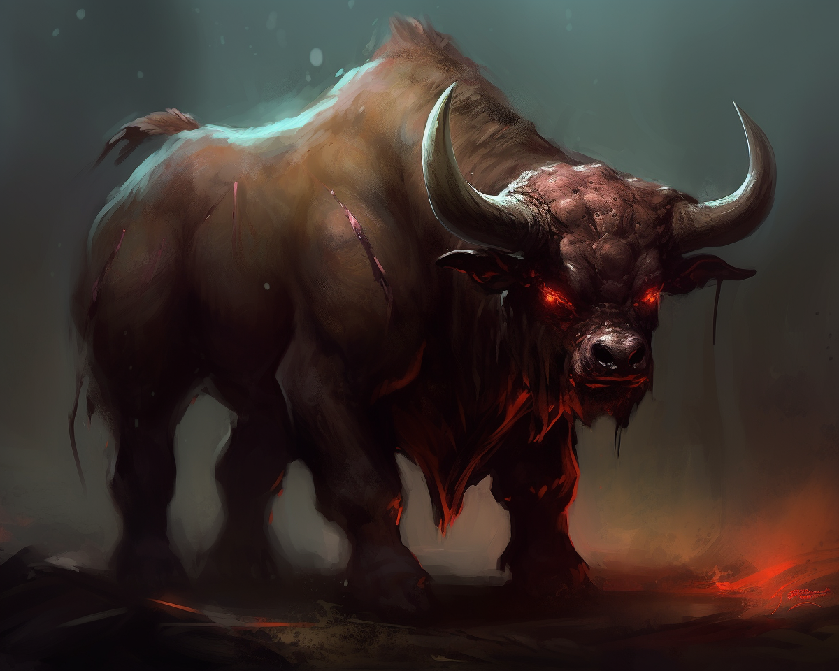 Angry bull monster concept art