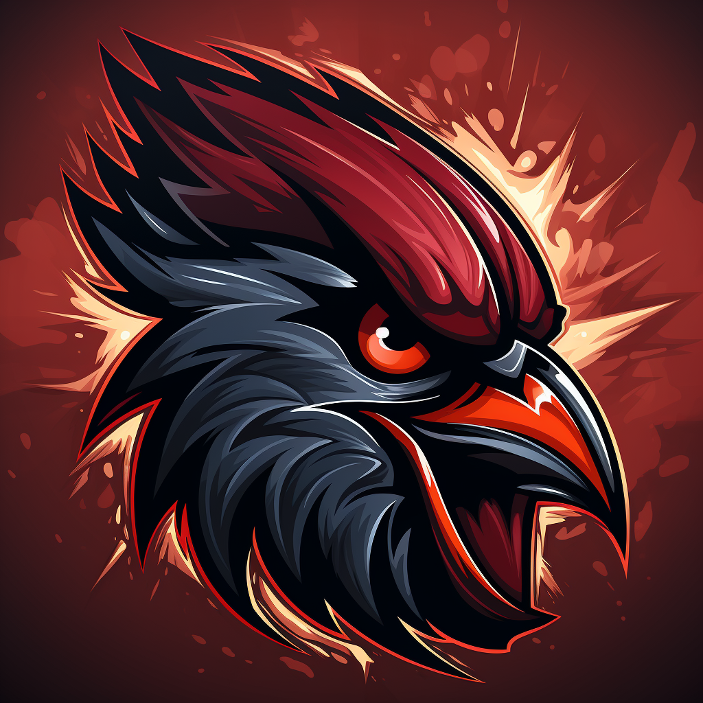 Silhouette of Angry Cardinal Football Logo